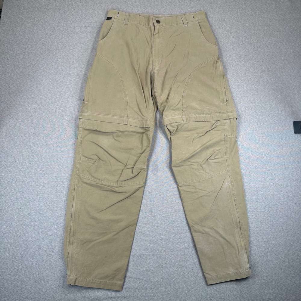 Kuhl Convertible Hiking Pants Mens 32x31 Tan Zip Off Cargo Outdoor Trousers VTG